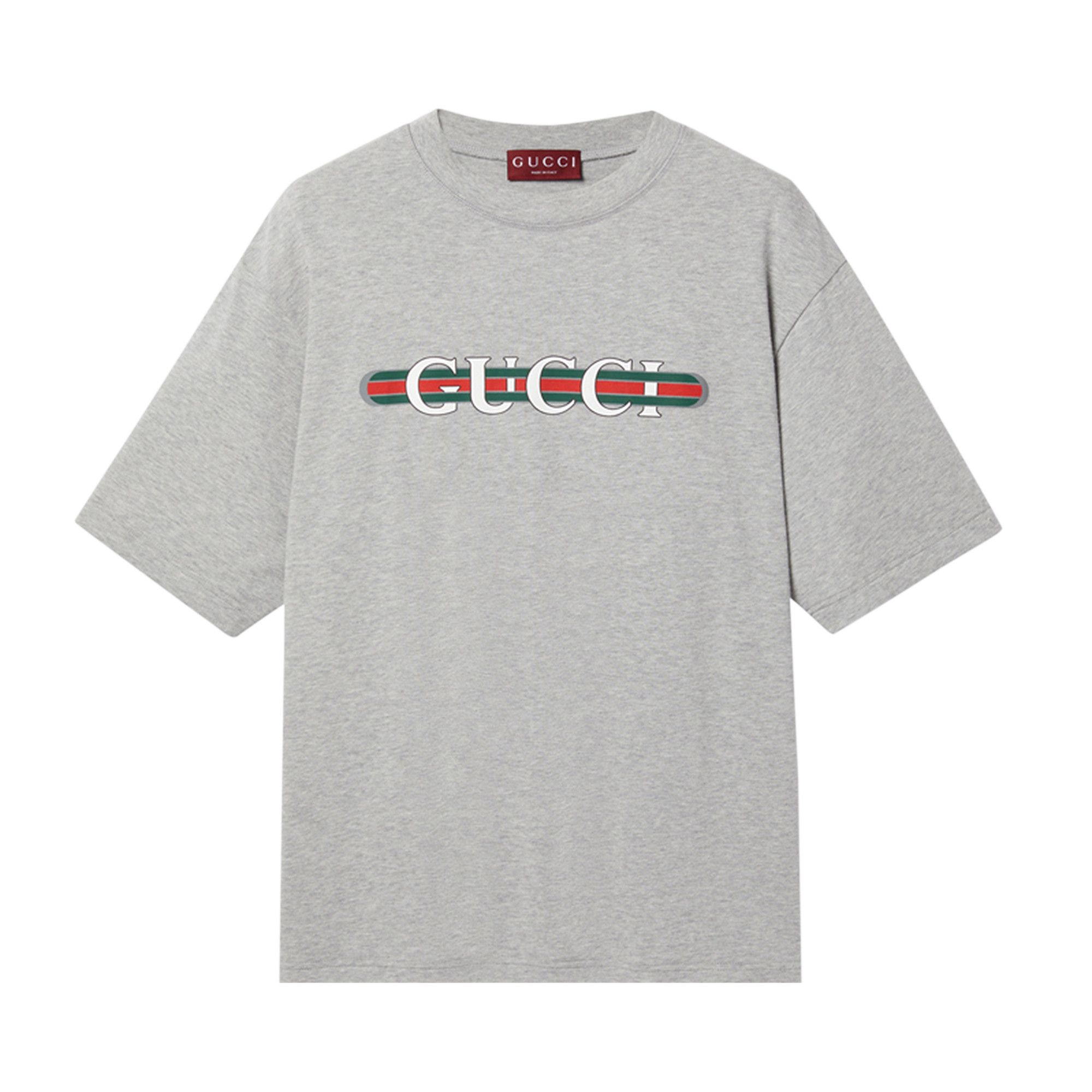 Buy Gucci Web Logo T-Shirt 'Grey Melange' - 784361 XJGM9 1230 | GOAT