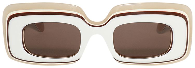 Loewe Multilayer Rectangular Sunglasses IvoryBrown