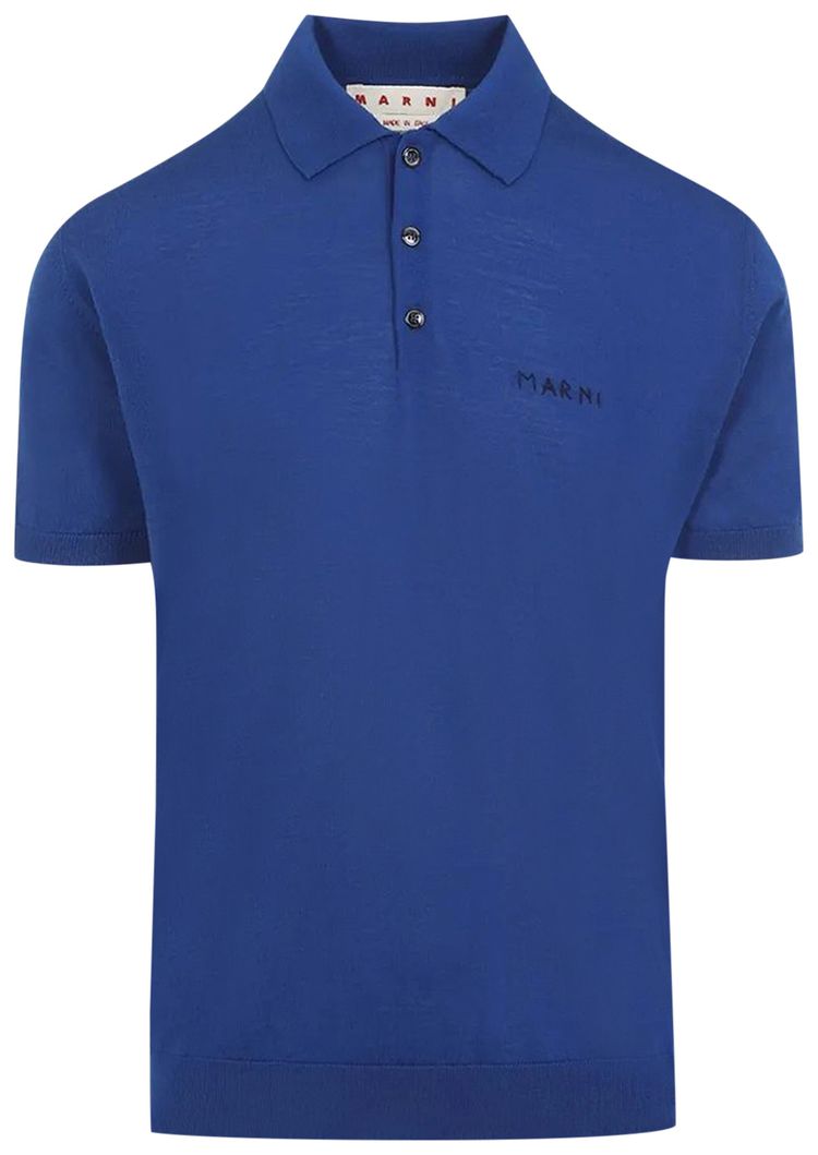 Marni Short Sleeve Polo Shirt Blue