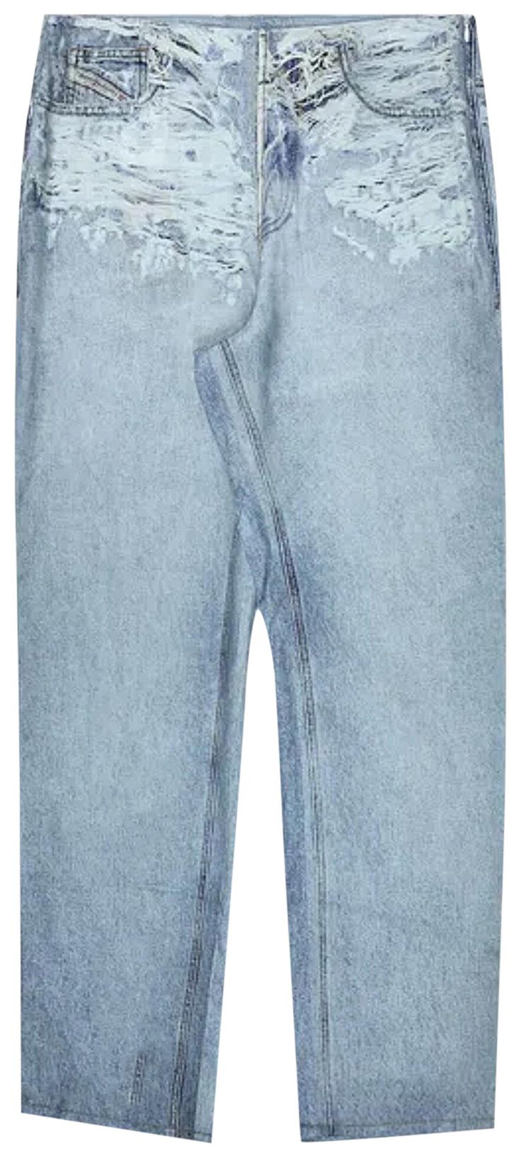 Diesel Straight Placed Print Jeans Blue