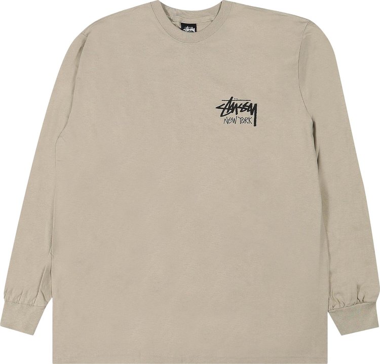 Stussy Stock New York Long Sleeve Tee Khaki