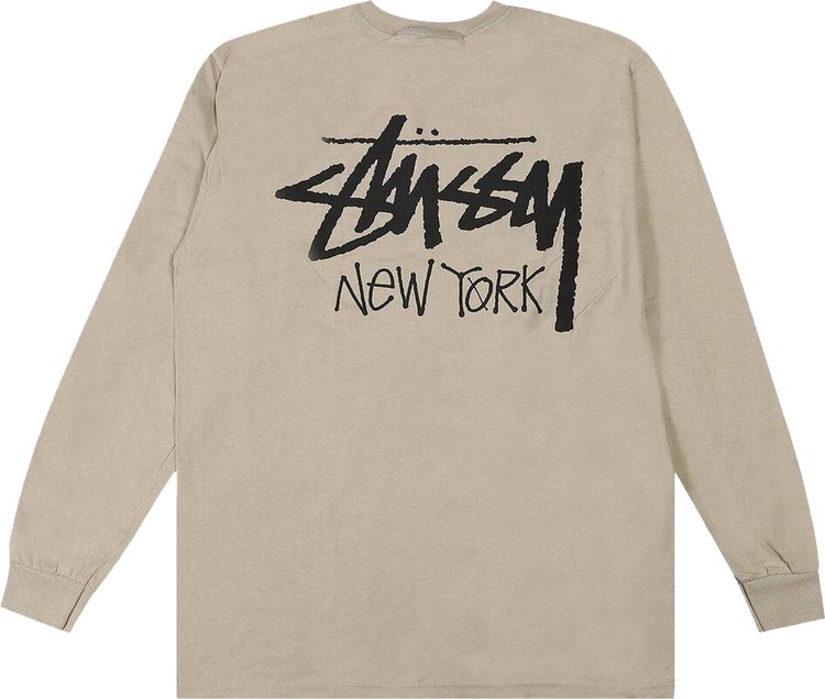 Stussy Stock New York Long Sleeve Tee Khaki