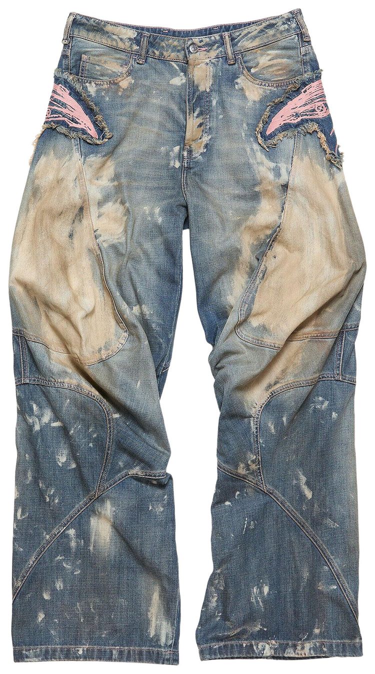 Acne Studios Loose Fit Denim Trousers Mid Blue