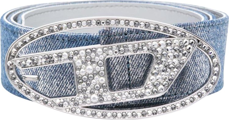 Diesel Logo Strass Belt ElectricBlue