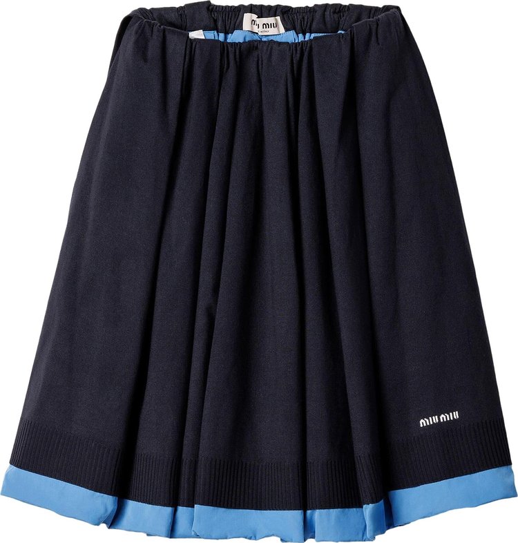 Miu Miu Pleated Poplin Skirt Azure Blue