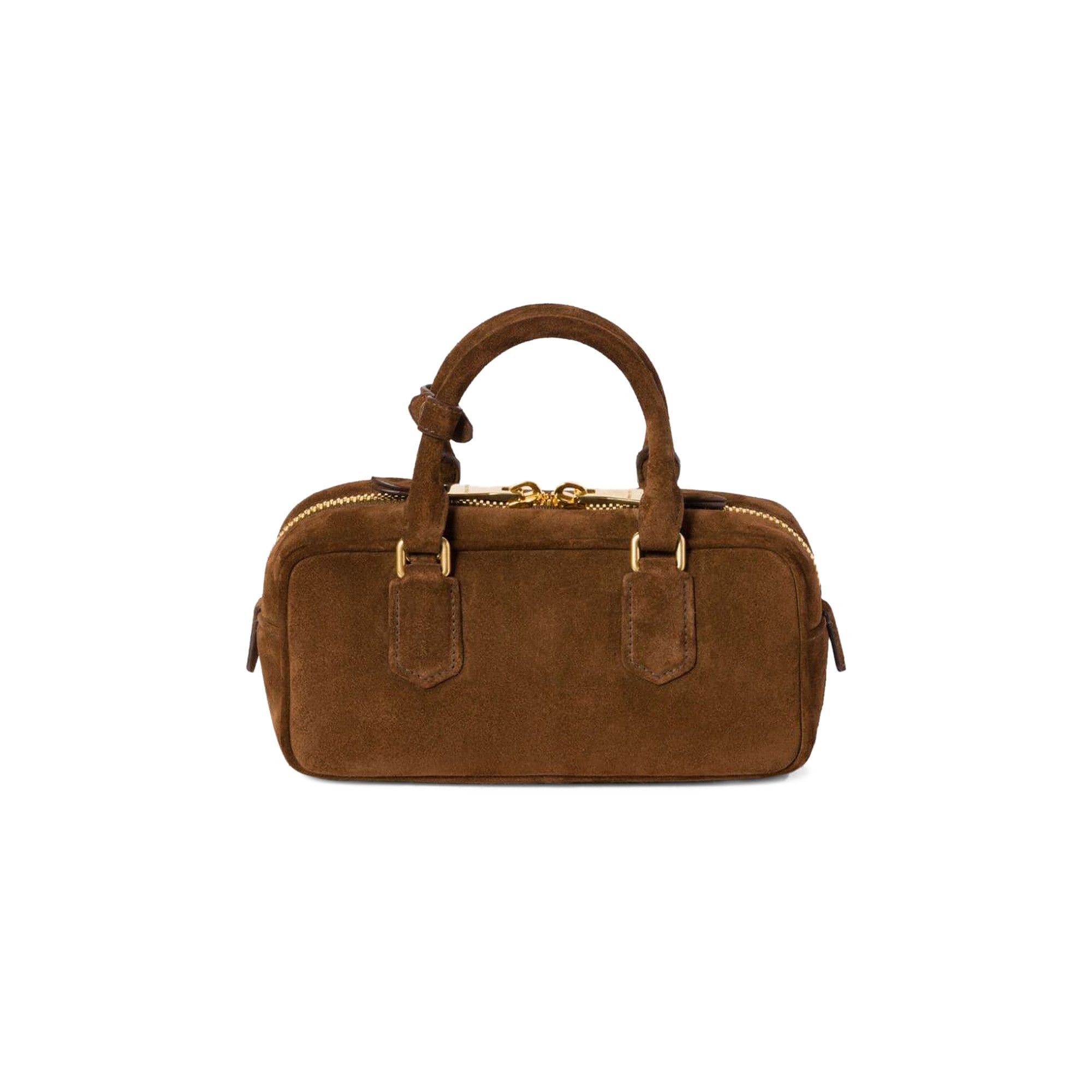 Buy Miu Miu Arcadie Suede Top Handle Bag 'Cocoa Brown