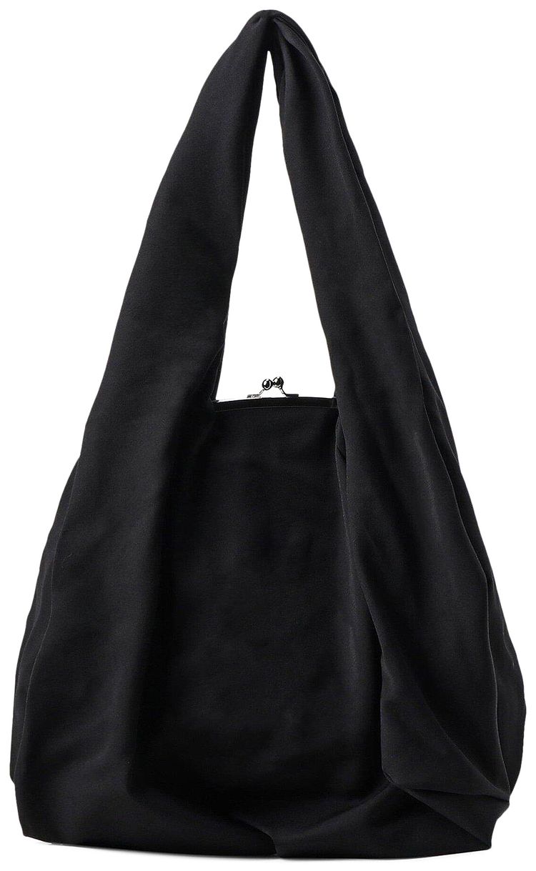 Ys Gabardine Tuck Clasp Bag Black