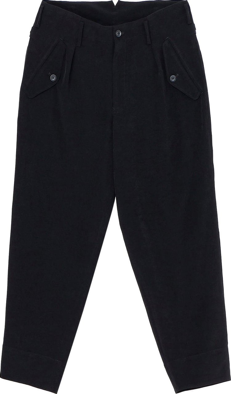 Yohji Yamamoto Pour Homme M Back Belt Tuxedo Pants Black