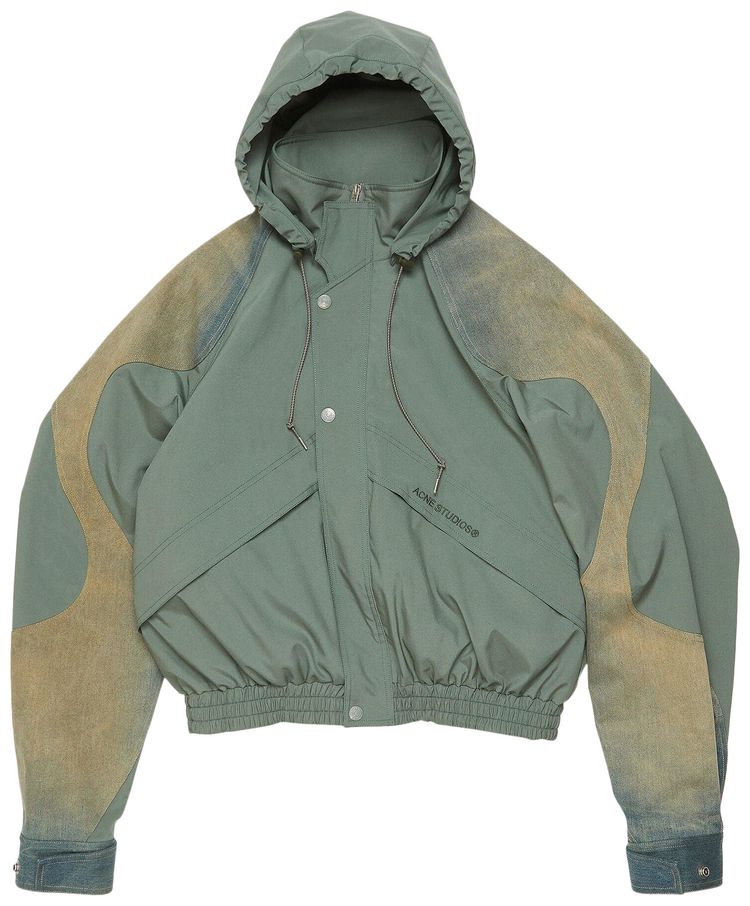 Acne Studios Long Sleeve Hooded Jacket Olive Green