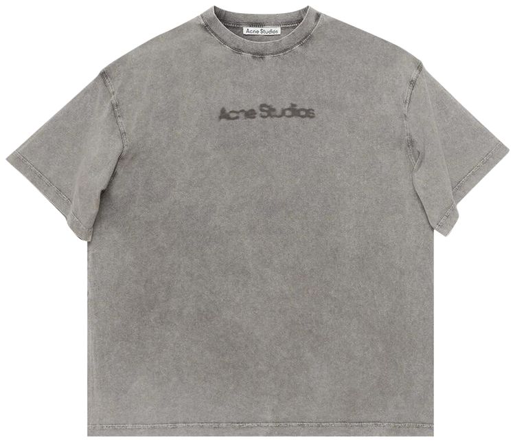 Acne Studios Blurred Logo T Shirt Faded Grey