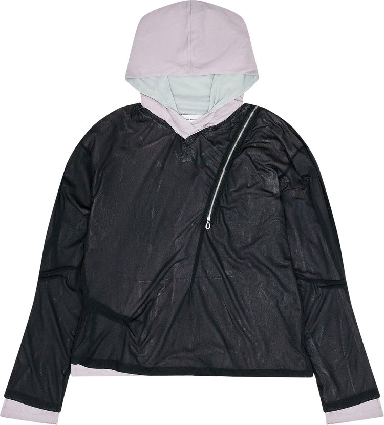 Kiko Kostadinov Knox Mesh Hoodie Icy LilacJade GreenBlack