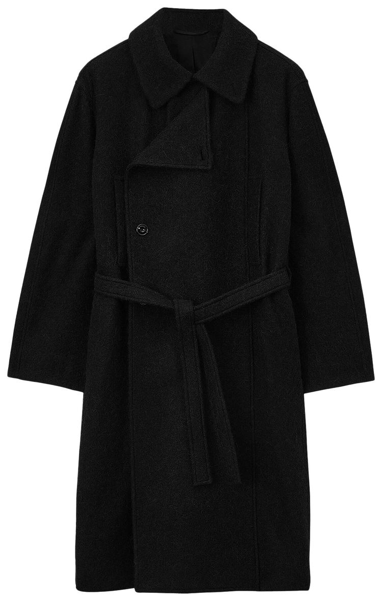Lemaire Asymmetrical Bathrobe Coat Black