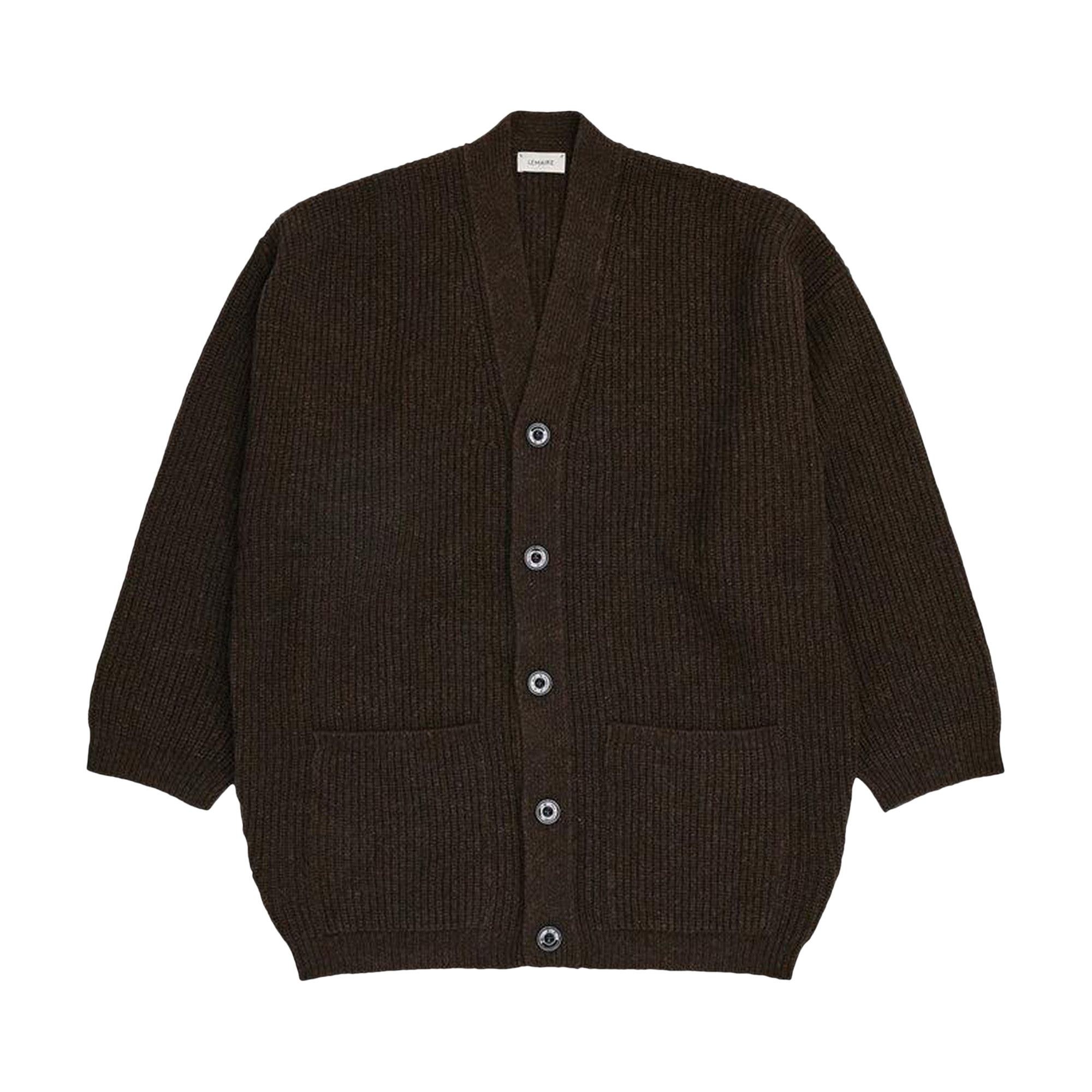 Buy Lemaire Felted Cardi Coat 'Dark Acajou Melange' - CO1077