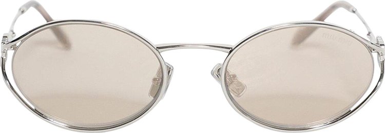 Miu Miu Logo Sunglasses Light Gold Lenses