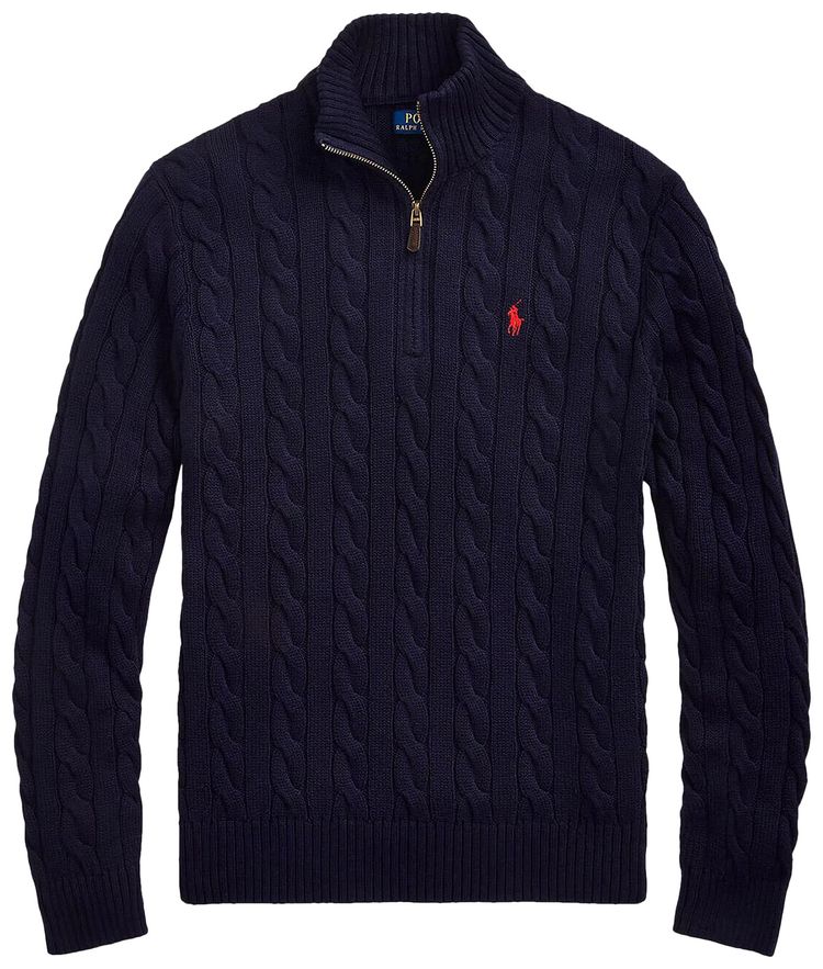 Polo Ralph Lauren Long Sleeve Zip Sweater Hunter Navy