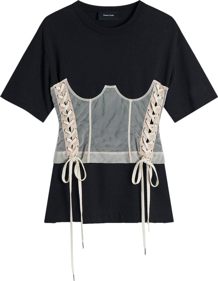 Simone Rocha Corset Panel Boxy T Shirt BlackNude