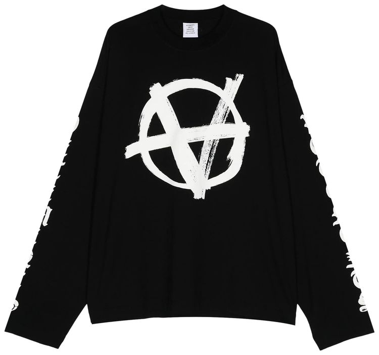 Vetements Double Anarchy Long Sleeve Black