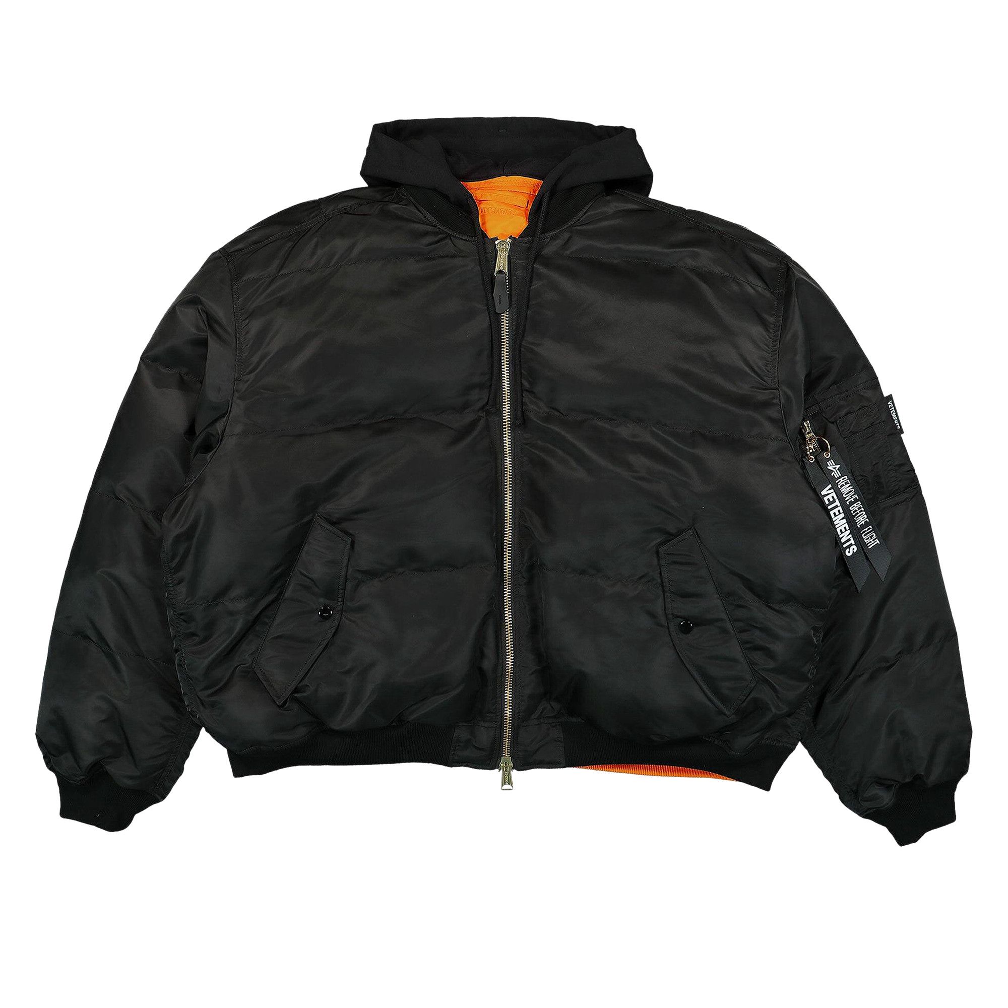 Buy Vetements Quilted Hooded Bomber Jacket Black UA65JA249B BLAC GOAT