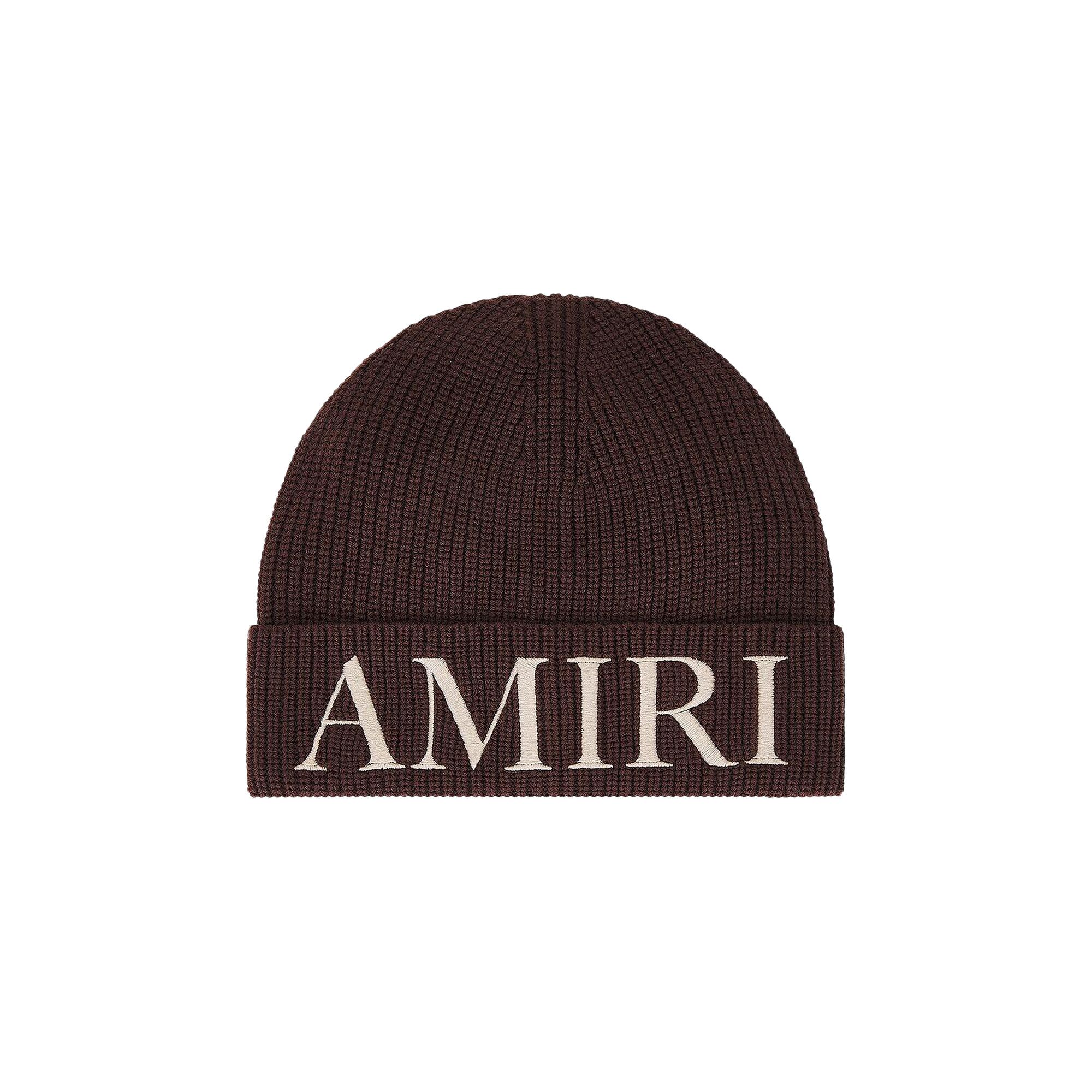 Buy Amiri Logo Embroidered Beanie 'Dark Brown' - AMHAEA1011 DARK