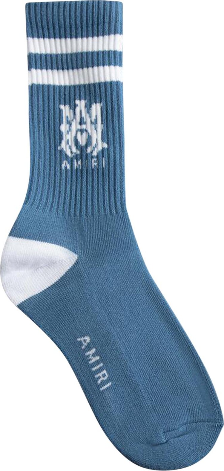 Amiri MA Stripe Sock Dusty Blue