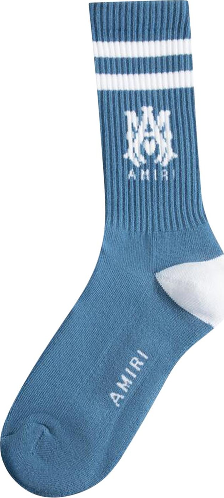 Amiri MA Stripe Sock Dusty Blue