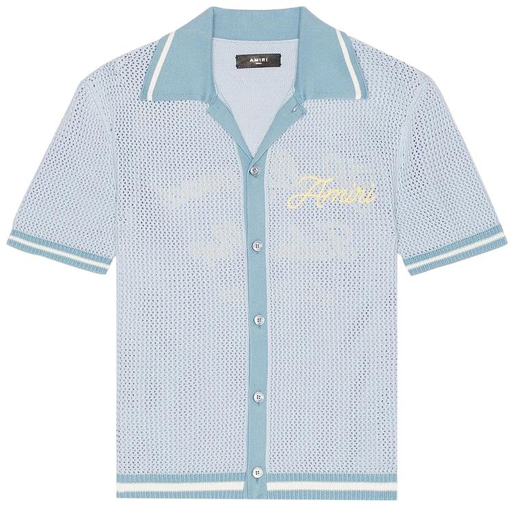 Amiri Tailoring Crotchet Polo Dusty Blue