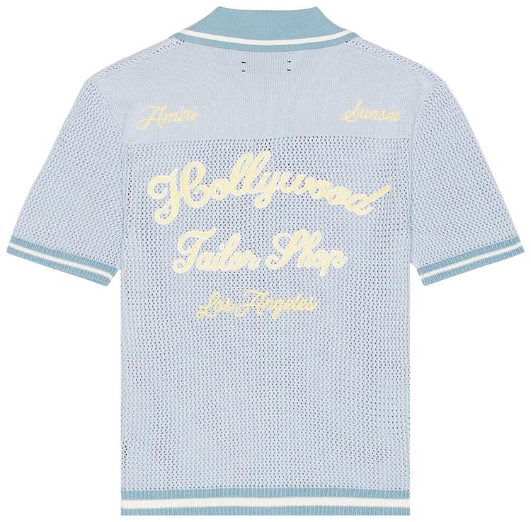 Amiri Tailoring Crotchet Polo Dusty Blue
