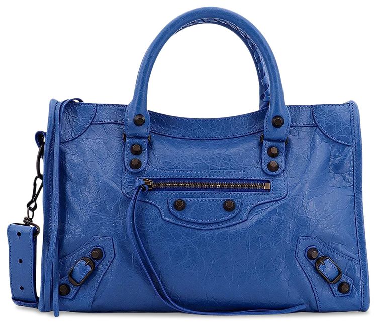 Balenciaga Small Le City Shoulder Bag Denim Blue