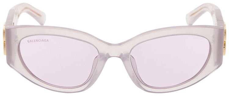 Balenciaga Bossy Round Frame Sunglasses Milky TransparentPink