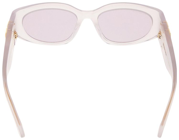 Balenciaga Bossy Round Frame Sunglasses Milky TransparentPink