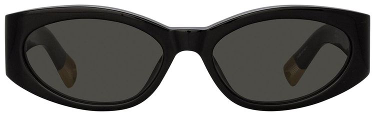 Jacquemus Oval Sunglasses Ovalo BlackYellow GoldGrey