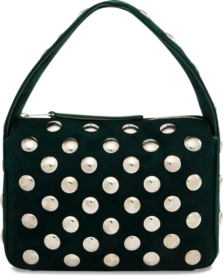 Khaite Elena Suede Small Studded Bag English Green