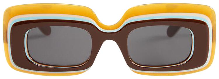 Loewe Multilayer Rectangular Sunglasses Light BrownSmoke