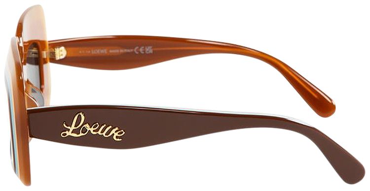 Loewe Multilayer Rectangular Sunglasses Light BrownSmoke