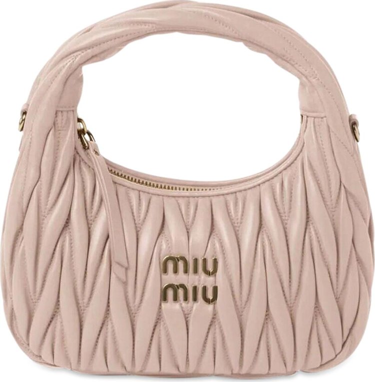 Miu Miu Matelasse Nappa Leather Hobo Bag Cipria