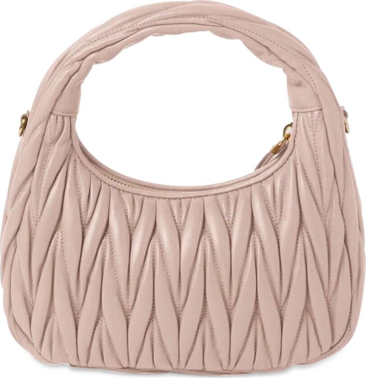 Miu Miu Matelasse Nappa Leather Hobo Bag Cipria