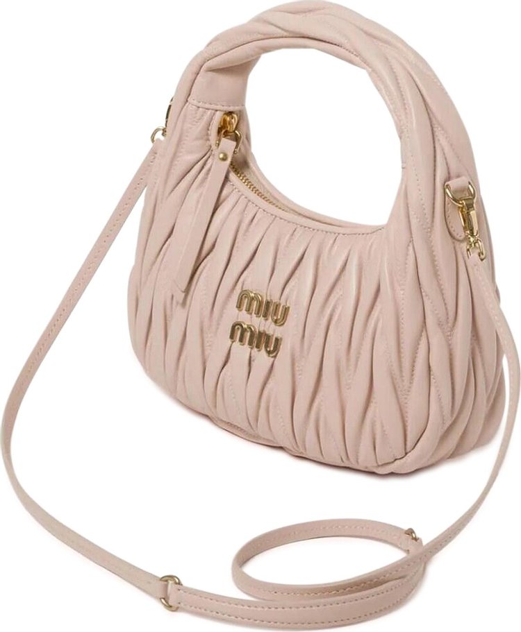 Miu Miu Matelasse Nappa Leather Hobo Bag Cipria