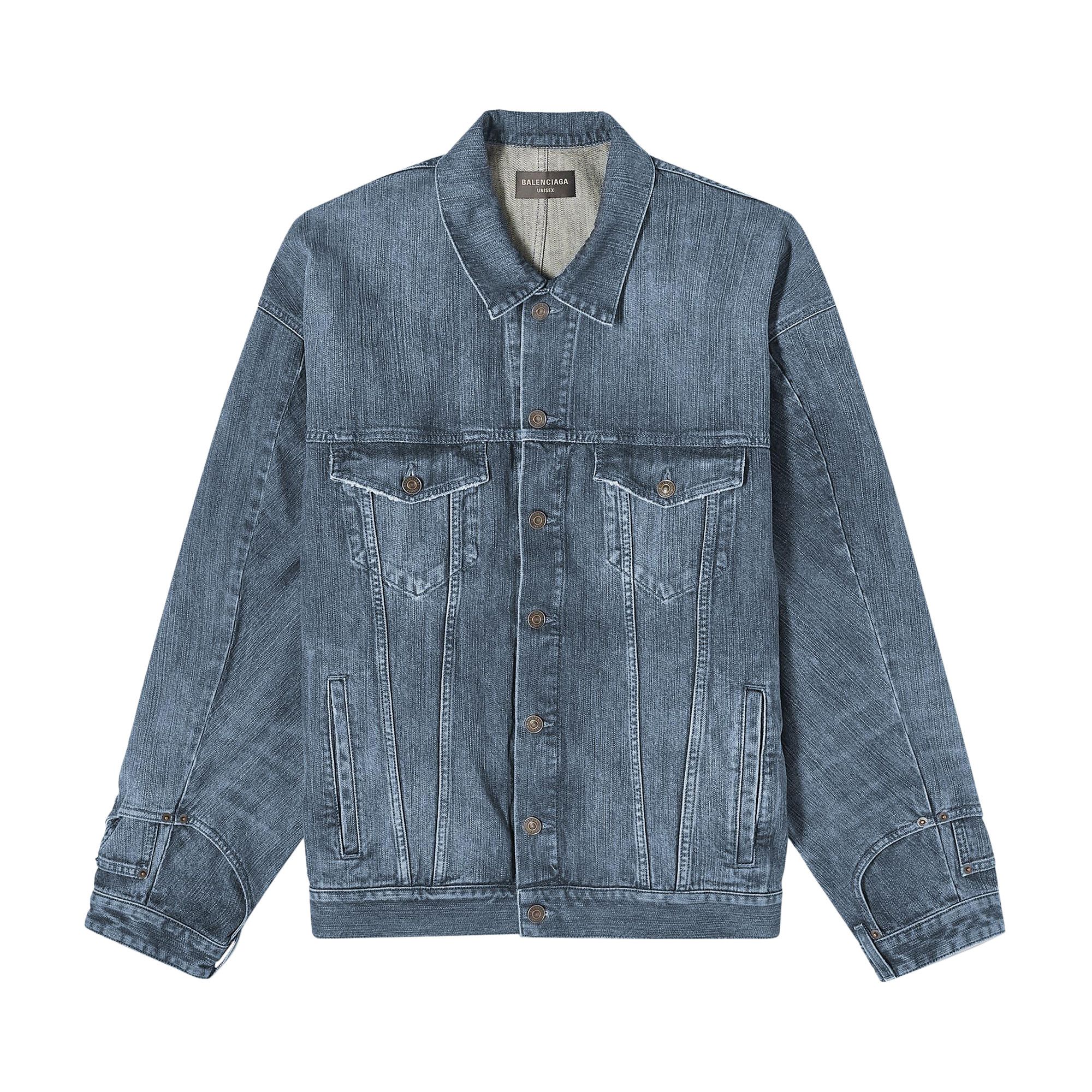 Buy Balenciaga Deconstructed Denim Jacket 'Dark Ring' - 767943
