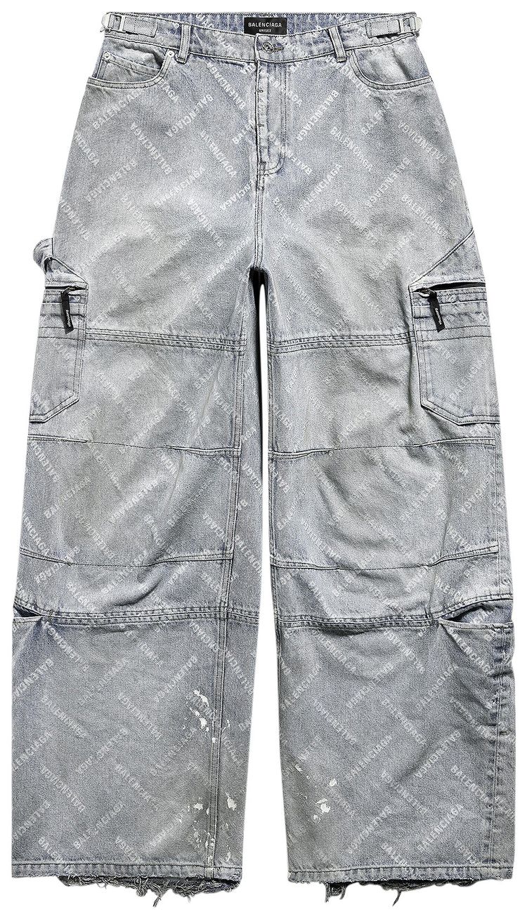 Balenciaga Denim Cargo Pants Blonde Ring