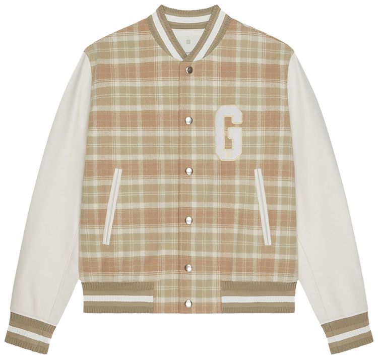 Givenchy Check Classic Varsity Jacket WhiteBeige