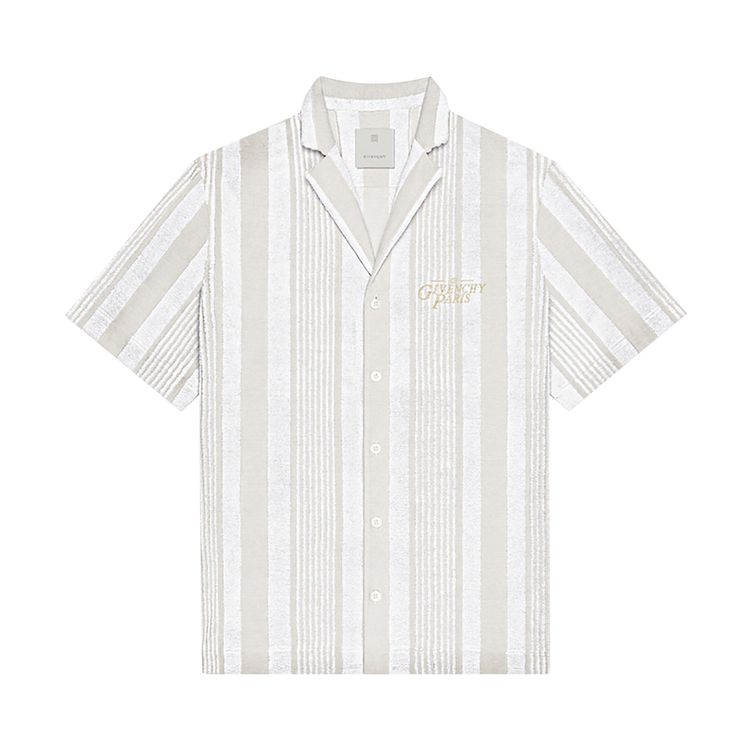 Givenchy Striped Short Sleeve Shirt WhiteBeige