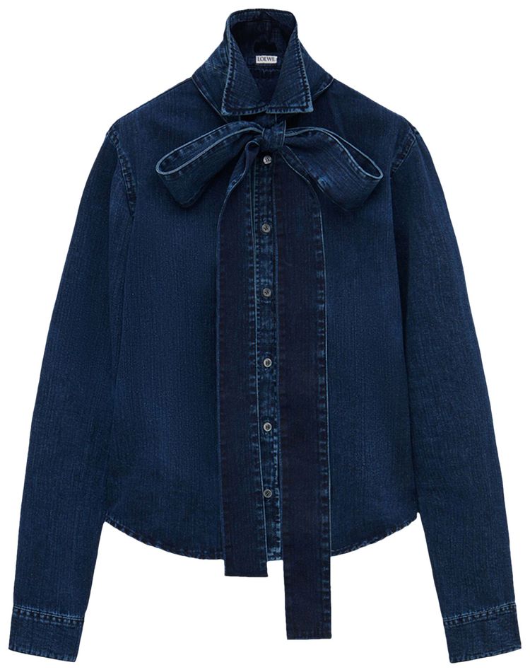Loewe Denim Bow Shirt Washed Indigo