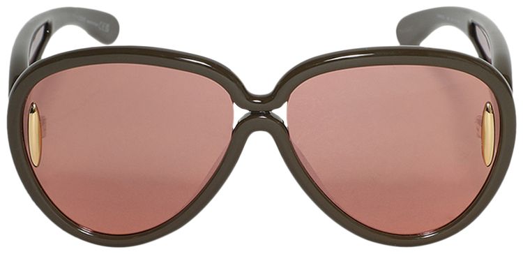 Loewe x Paulas Ibiza Pilot Mask Sunglasses Shiny Dark GreenSmoke