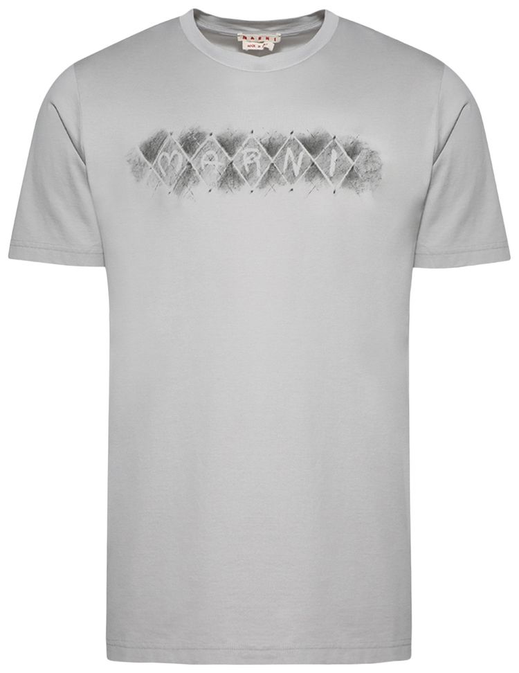 Marni Logo Diamond Print T Shirt Grey
