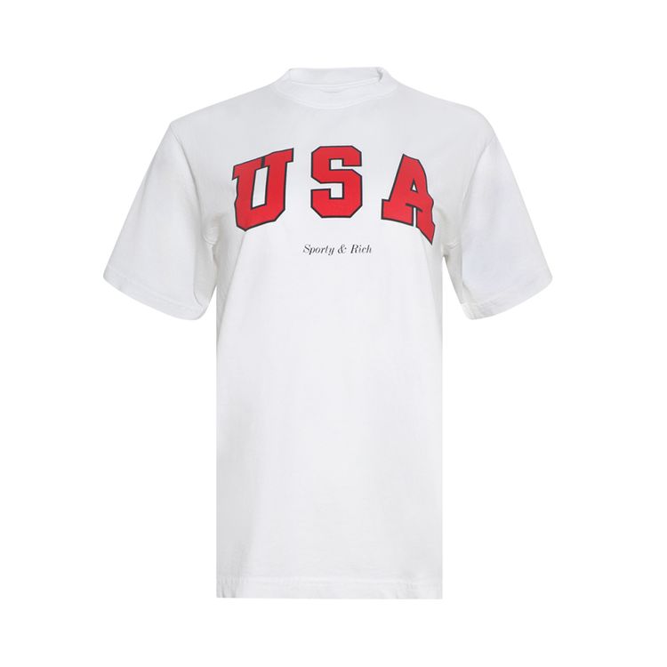 Sporty  Rich USA T Shirt WhiteSports RedNavy