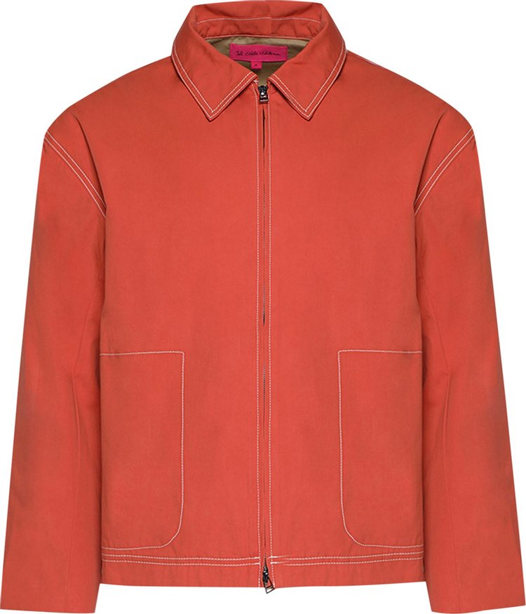 The Elder Statesman Silvano Cruiser Jacket Filthy Orange