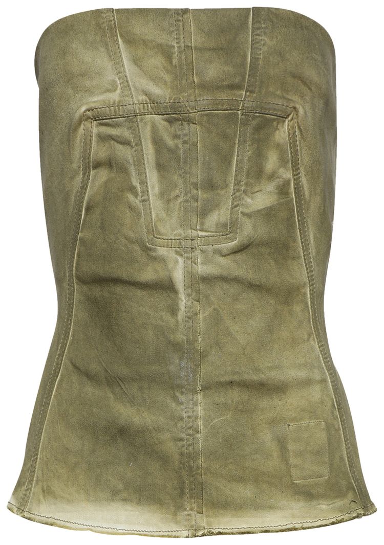 Rick Owens DRKSHDW Porterville Stretch Denim Bustier Top Sage