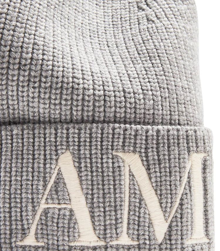 Amiri Logo Embroidered Beanie Grey
