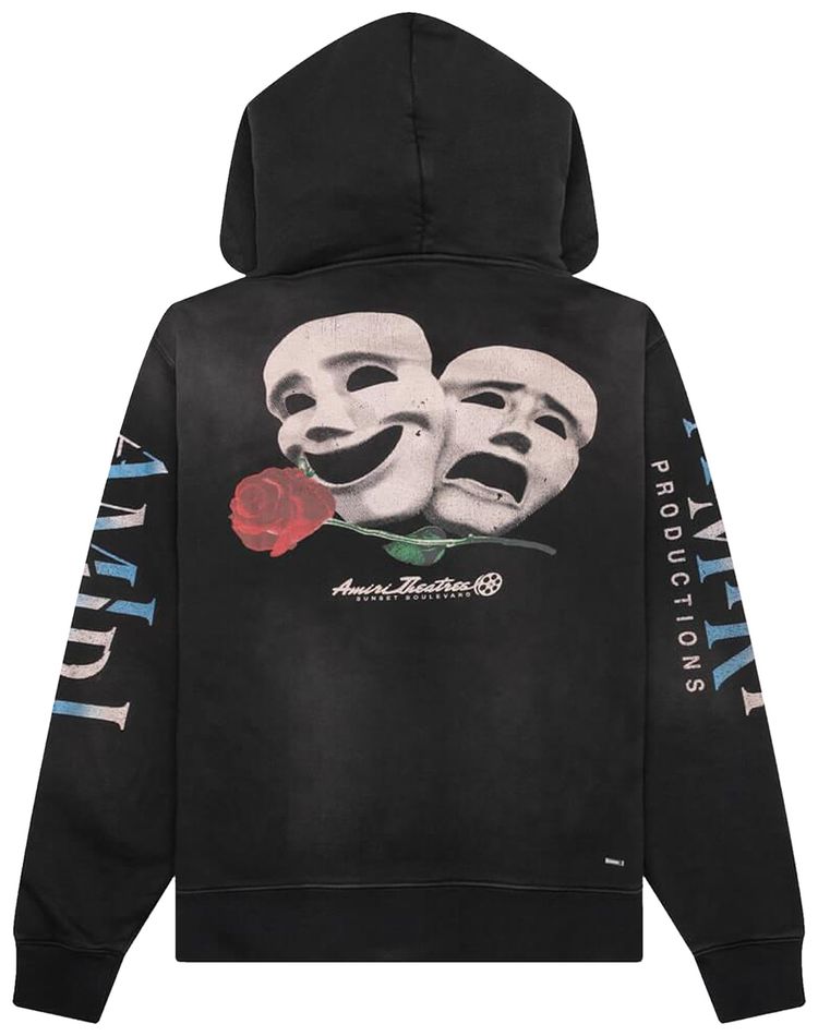 Amiri Theatre Masks Hoodie Black