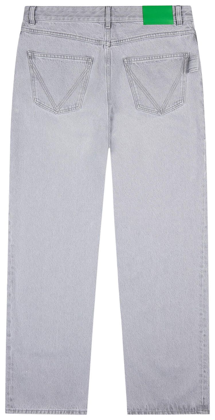 Bottega Veneta Washed Denim Trousers Light Grey